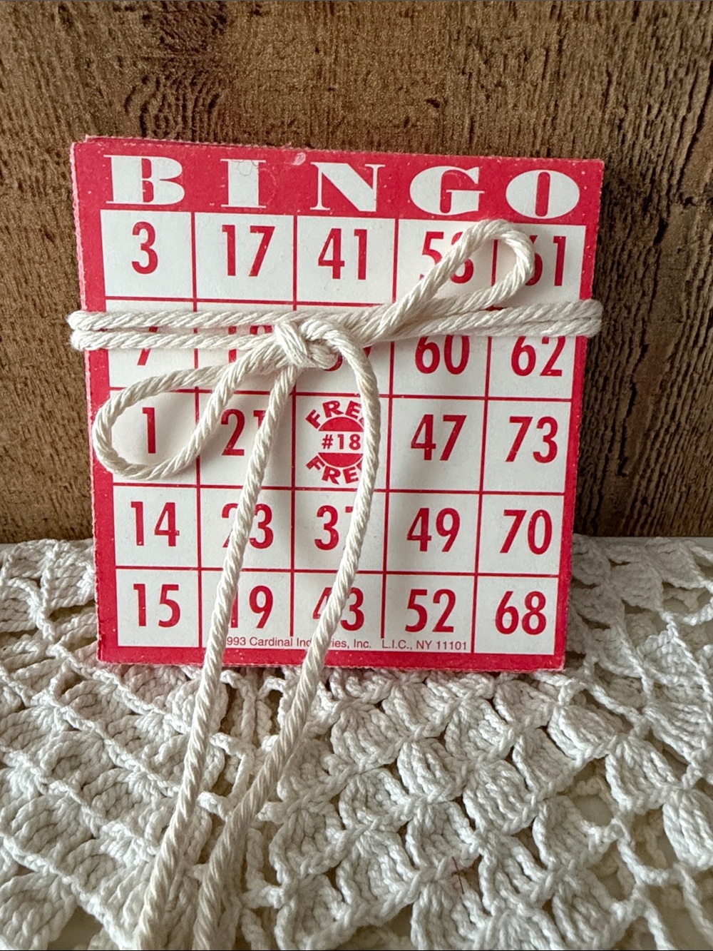 Vintage Bingo Game Cards Set 15 - Red and White